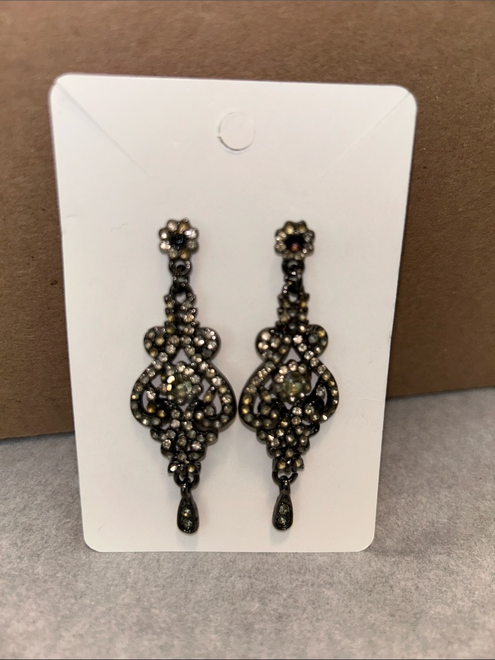 Antique-Style Crystal Drop Earrings